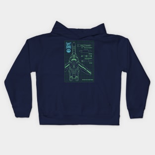 Macross VF0S Blueprint Kids Hoodie